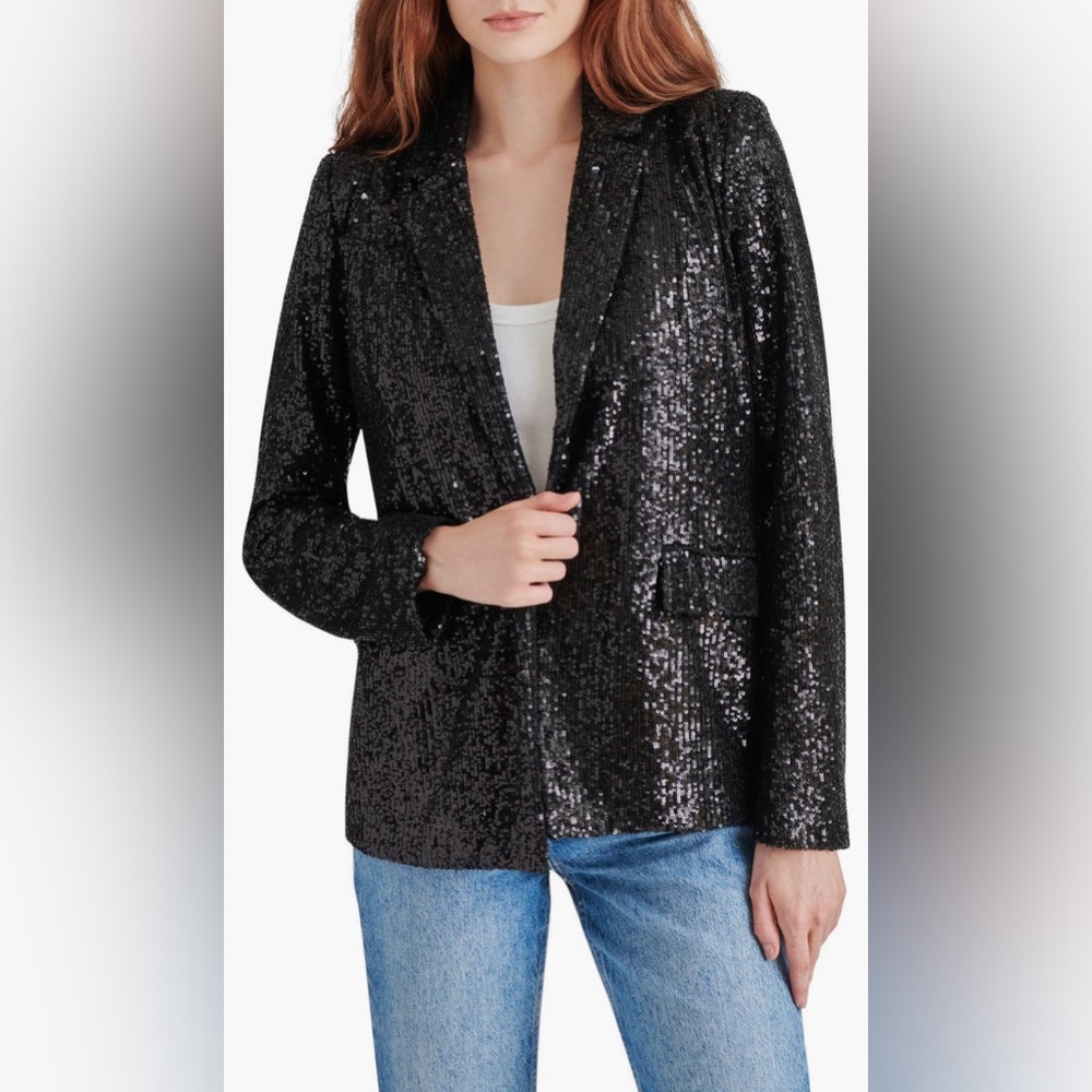 Steve Madden  Payton sequin open  front Blazer